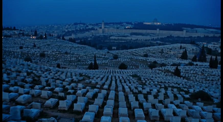 Before dawn at the cemetery